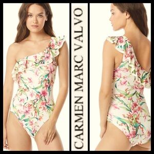 NWOT Carmen Marc Valvo One Shoulder Swimsuit